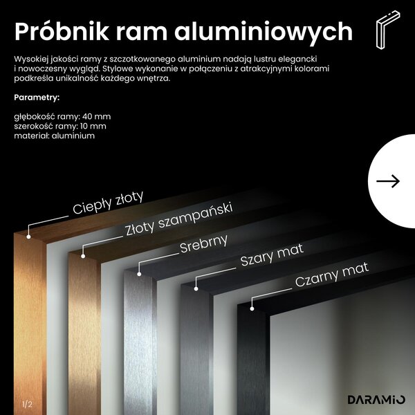 Okrągłe lustro łazienkowe z oświetleniem LED E1