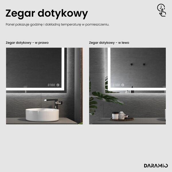 Lustro łazienkowe z oświetleniem LED F2