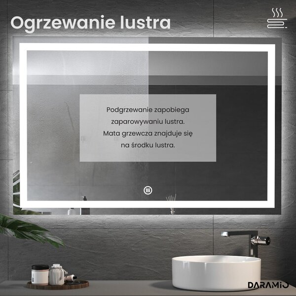 Lustro łazienkowe z oświetleniem LED F2