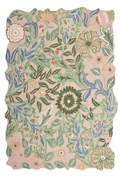 Zielony wełniany dywan tkany ręcznie 120x170 cm Bryony Shaped Floral – Flair Rugs