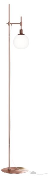 Lampa podłogowa miedziana, biała kula Erich Maytoni MOD221-FL-01-G