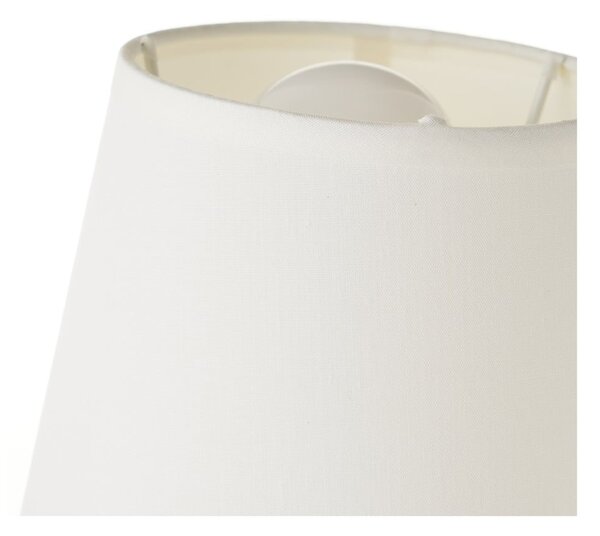 Biało-brązowa ceramiczna lampa stołowa z tekstylnym kloszem (wys. 24 cm) – Casa Selección