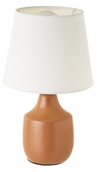 Biało-brązowa ceramiczna lampa stołowa z tekstylnym kloszem (wys. 24 cm) – Casa Selección