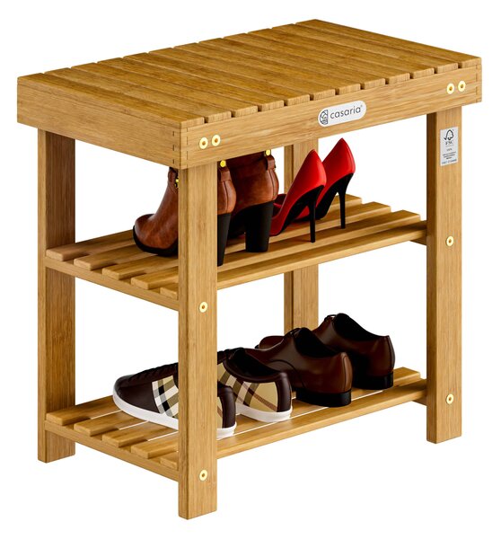 Ławka do przedpokoju z miejscem na buty NINA, 50x33x46cm, naturalny brąz Casaria