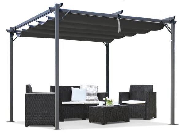 Antracytowa pergola tarasowa La Palma 3x3 Garden Point