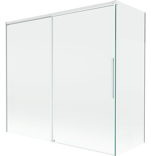 Mexen Rox parawan nawannowy 2-skrzydłowy rozsuwany 170 + 75 x 150 cm, transparent, biały - 8C9-170-075-20-00