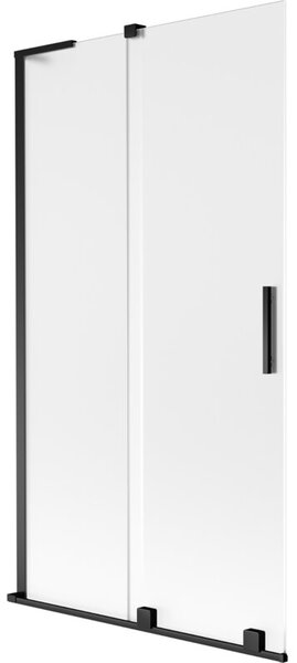 Mexen Velar L parawan nawannowy 2-skrzydłowy rozsuwany 100 x 150 cm, szron, czarny - 896-100-003-31-70