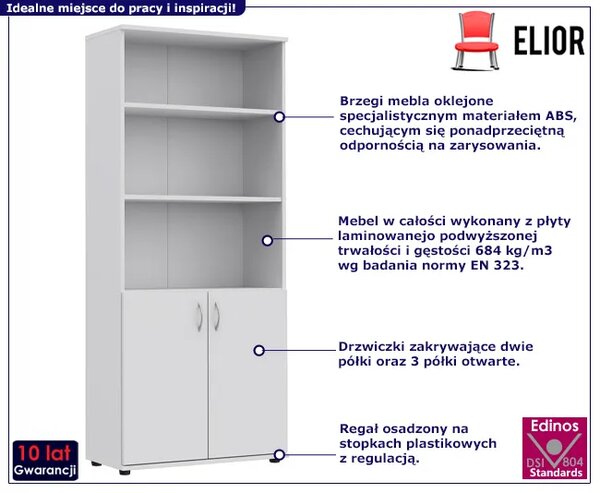 Biały regał biurowy z drzwiczkami Z1-G64