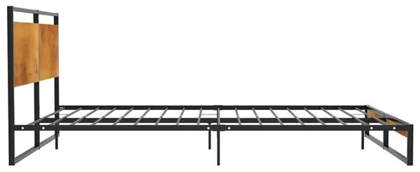Czarne metalowe łóżko małżeńskie 160x200 cm W5-L41