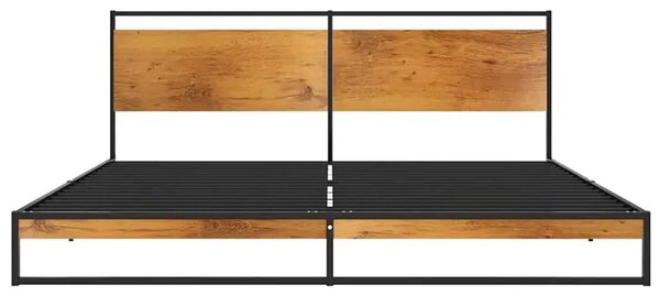 Czarne metalowe łóżko małżeńskie 160x200 cm W5-L41
