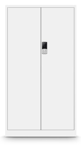 Szafa metalowa na akta z zamkiem szyfrowym biała, 900x1850x400 mm: DANIEL