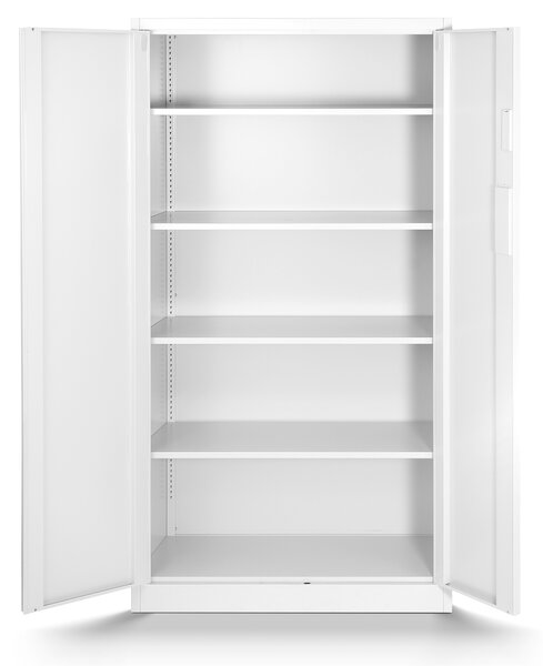Szafa metalowa na akta z zamkiem szyfrowym biała, 900x1850x400 mm: DANIEL