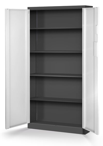 Szafa metalowa na akta z zamkiem szyfrowym antracytowo-biała, 900x1850x400 mm: DANIEL