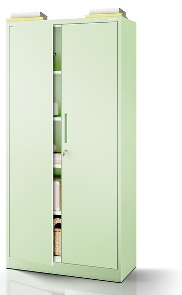 Szafa biurowa na dokumenty z 4 półkami pastelowy zielony, 900x1850x400 mm: JAN Fresh Style
