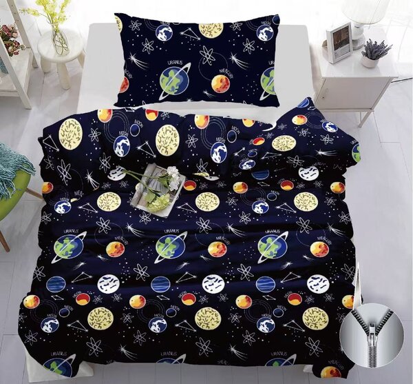 Bawełniana pościel PLANETS ciemnoniebieska Rozmiar pościeli: 70 x 90 cm | 140 x 200 cm