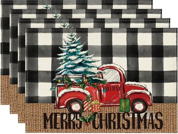 Świąteczna podkładka na stół MERRY CHRISTMAS 30x45 cm, biała