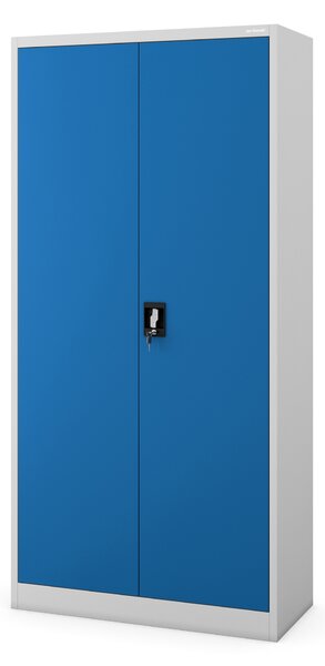 Szafa biurowa na dokumenty z 4 półkami szaro-niebieska, 900x1850x400 mm: JAN