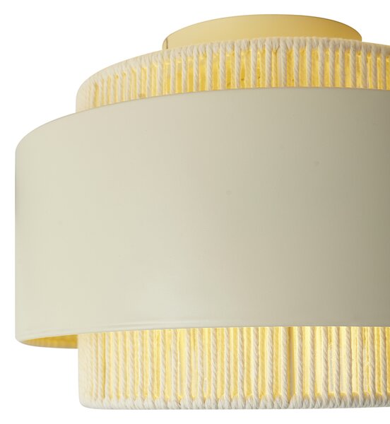 Nowoczesna lampa sufitowa beżowa z liną - Kora