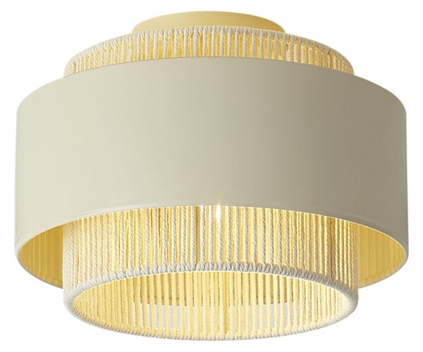 Nowoczesna lampa sufitowa beżowa z liną - Kora