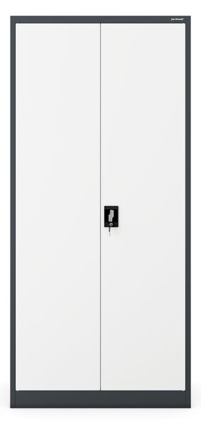 Szafa metalowa na dokumenty biurowa, wysoka, antracytowo-biała, 900x1950x400 mm: JAN H