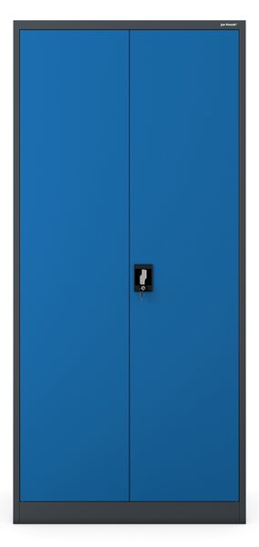 Szafa metalowa na dokumenty biurowa, wysoka, antracytowo-niebieska, 900x1950x400 mm: JAN H