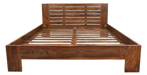 Łóżko drewniane 140x200 Spring PU Brown Palisander