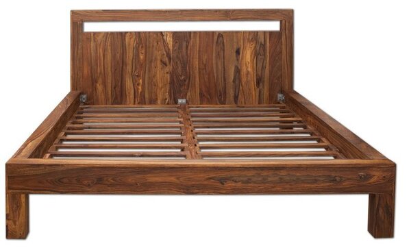 Łóżko drewniane 140 x 200 PU Brown