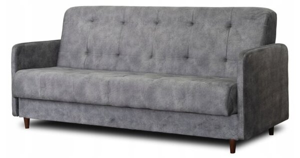 Sofa z FunkcjÄ Spania TIVOLI Wersalka RozkÅadana Dwuosobowa Szara Welurowa