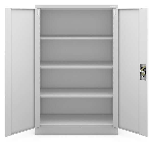 Szafa biurowa metalowa niska z 3 półkami szara, 900x1400x400 mm: KEVIN