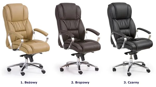 Biurowy Fotel Czarny Obrotowy Z Ekoskóry F1-P44