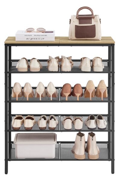 Szafka na buty TAYLOR ARTISAN z czarną konstrukcją, 4 półki