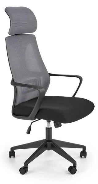Popielato Fotel Czarny Obrotowy Do 36 Kolorów W5-P49