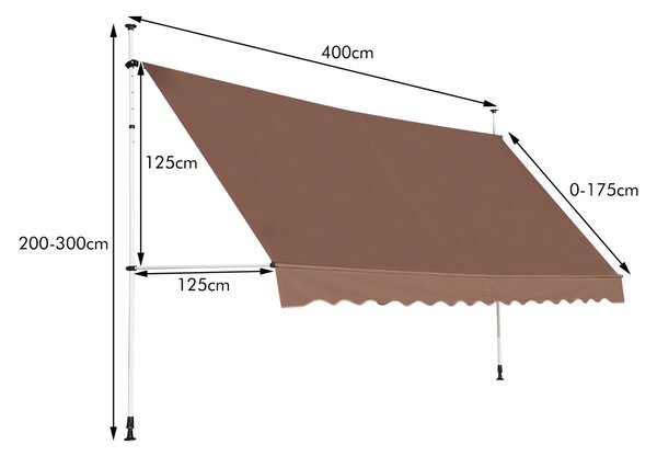 Zewnętrzna markiza balkonowa 400 cm brązowy