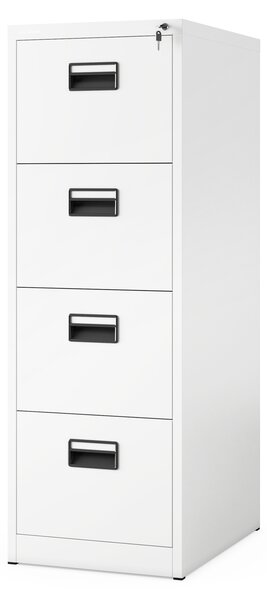 Szafa kartotekowa metalowa z 4 szufladami biała, 460x1320x620 mm: SARA