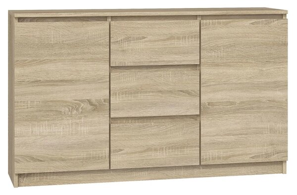 Z drzwiczkami komoda i szufladami sonoma dąb 120 cm D1-P69