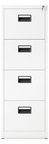Szafa kartotekowa metalowa z 4 szufladami biała, 460x1320x620 mm: SARA
