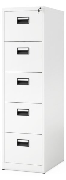Szafa kartotekowa metalowa z 5 szufladami biała, 460x1625.5x620 mm: SARA