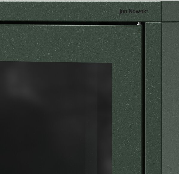 Niska witryna GINA, 800 x 1015 x 400 mm, Modern: butelkowa zieleń