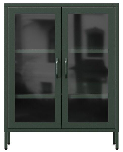 Niska witryna GINA, 800 x 1015 x 400 mm, Modern: butelkowa zieleń