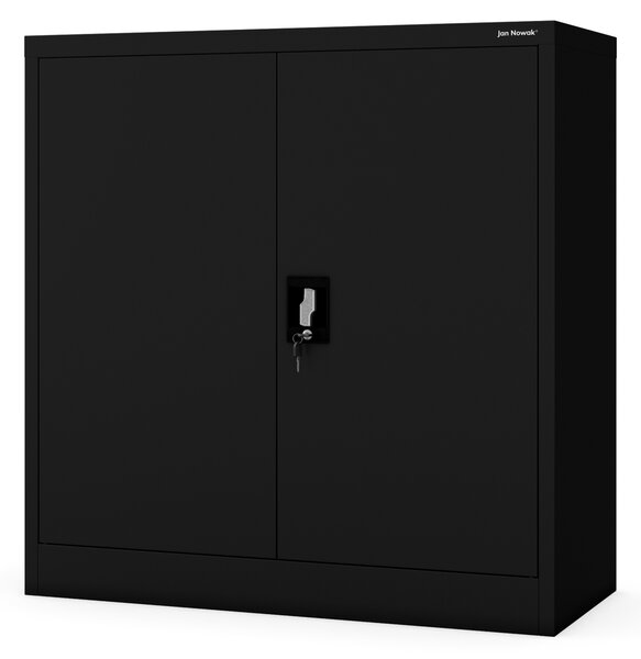 Metalowa szafka z drzwiami BEATA, 900 x 930 x 400 mm, czarna
