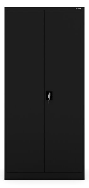Szafa na dokumenty biurowa metalowa czarna: JAN H, 900 x 1950 x 400 mm