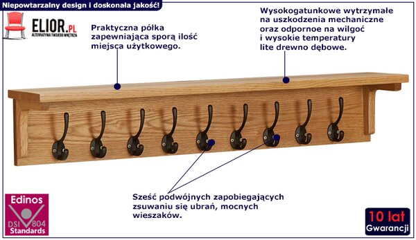 Drewniany wiszący wieszak na ubrania F5-M21