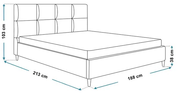 Dwuosobowe łóżko z zagłówkiem 180x200 G2-S69