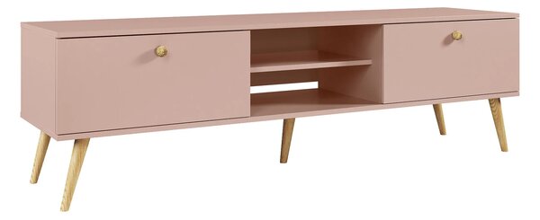 Różowa skandynawska szafka pod telewizor - Tida 6X