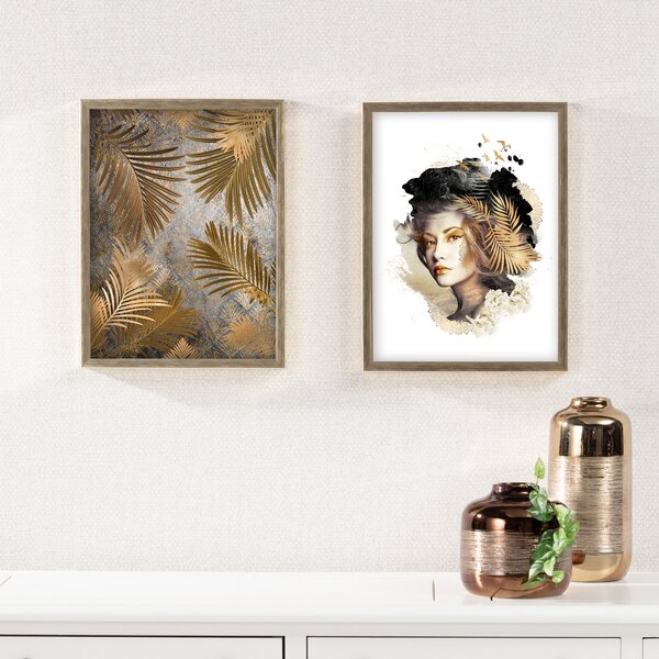 Obraz Woman 30x40cm gold