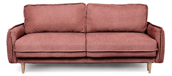 Czerwona rozkładana sofa z materiału bouclé 215 cm Patti – Bonami Selection