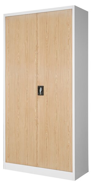 Zestaw 4x biurowa szafa metalowa na akta JAN, 900 x 1850 x 400 mm, Eco Design: biała/ dąb sonoma