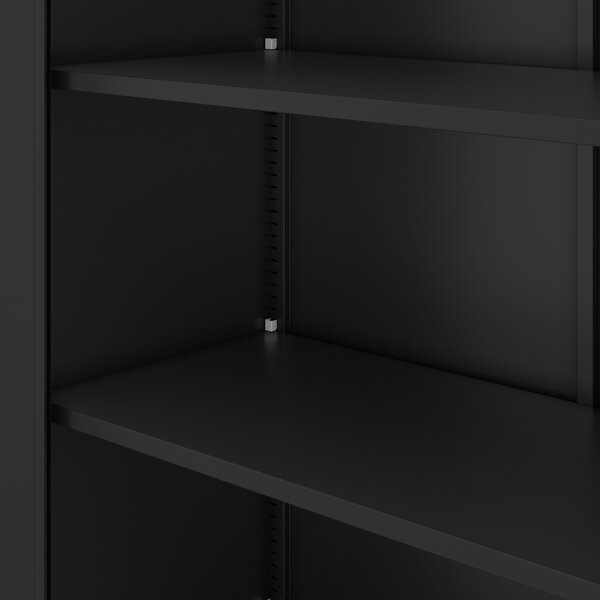 Witryna przeszklona metalowa wysoka z zamkiem czarna, 900x1850x400 mm: AMELIA
