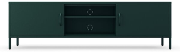 Szafka RTV metalowa szeroka XL na nóżkach butelkowa zieleń, 1700x400x500 mm: ROSARIA