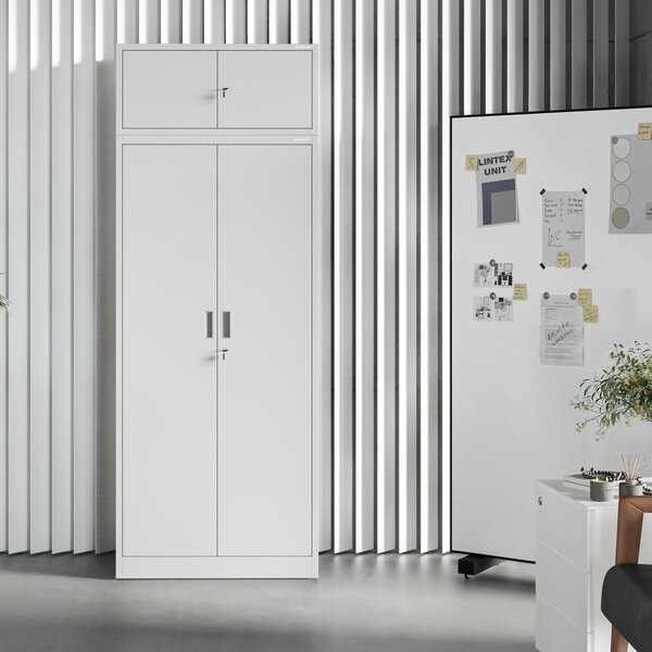 Szafa biurowa na dokumenty z 4 półkami szara, 1750x800x400 mm: JAN